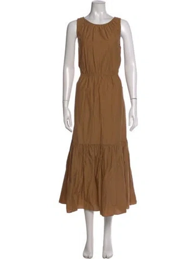 Pre-owned Theory Scoop Neck Long Dress In Neutral