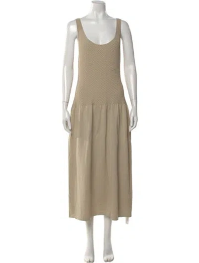 Pre-owned Theory Scoop Neck Long Dress In Neutral