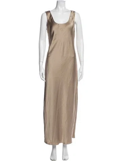 Pre-owned Theory Scoop Neck Long Dress In Purple