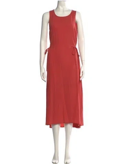 Pre-owned Theory Scoop Neck Long Dress In Red