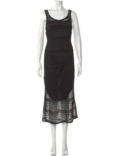 Pre-owned Theory Scoop Neck Long Dress W/ Tags In Black