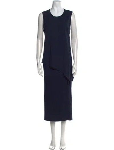 Pre-owned Theory Scoop Neck Long Dress W/ Tags In Blue