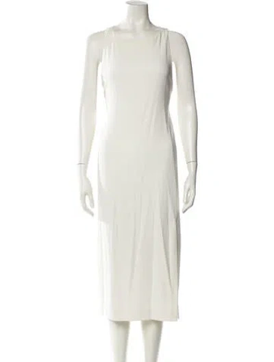 Pre-owned Theory Scoop Neck Long Dress In White