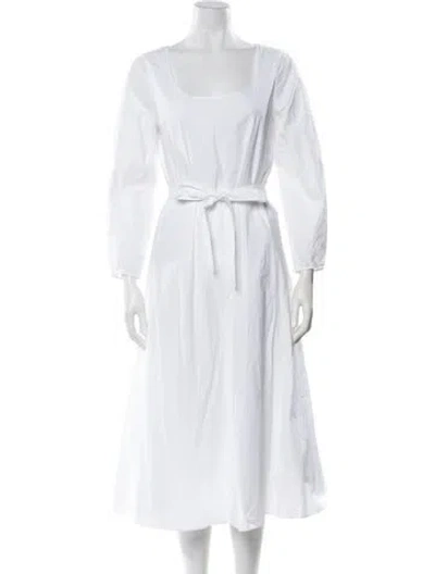 Pre-owned Theory Scoop Neck Long Dress In White