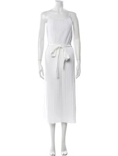 Pre-owned Theory Scoop Neck Long Dress In White