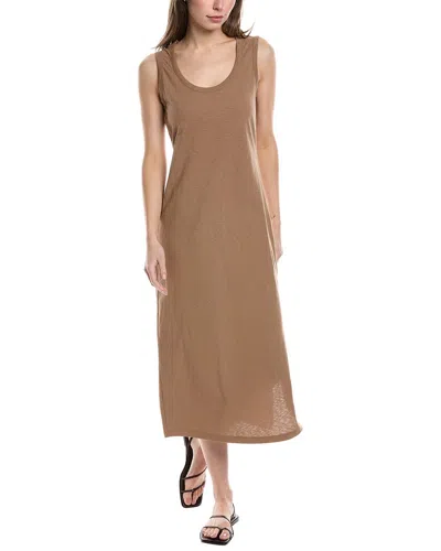 Theory Scoop Neck Midi Dress In Brown