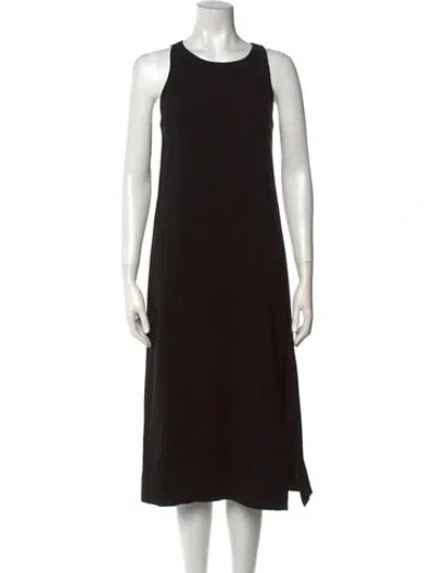 Pre-owned Theory Scoop Neck Midi Length Dress In Black