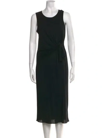 Pre-owned Theory Scoop Neck Midi Length Dress In Black