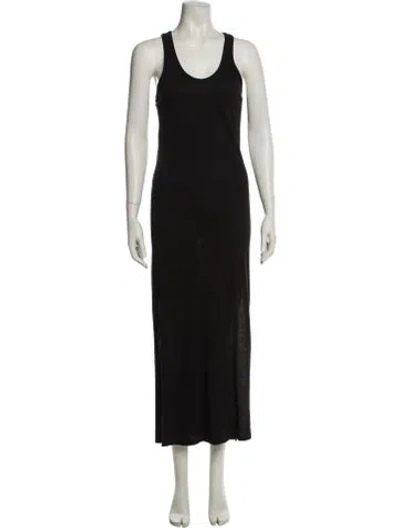 Pre-owned Theory Scoop Neck Midi Length Dress In Black