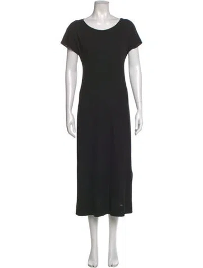 Pre-owned Theory Scoop Neck Midi Length Dress In Black