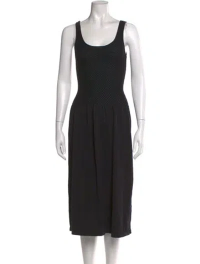 Pre-owned Theory Scoop Neck Midi Length Dress In Black