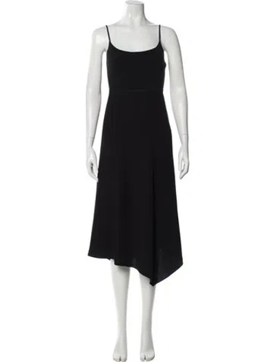Pre-owned Theory Scoop Neck Midi Length Dress In Black