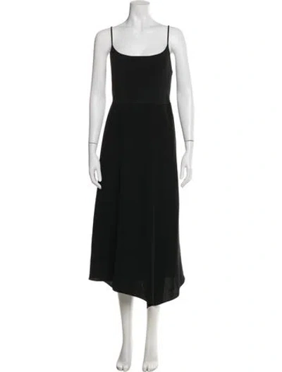 Pre-owned Theory Scoop Neck Midi Length Dress In Black