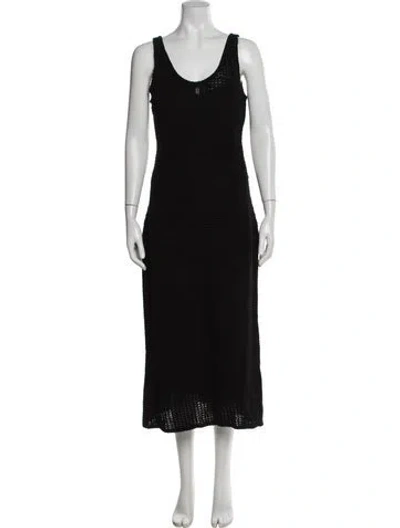 Pre-owned Theory Scoop Neck Midi Length Dress In Black
