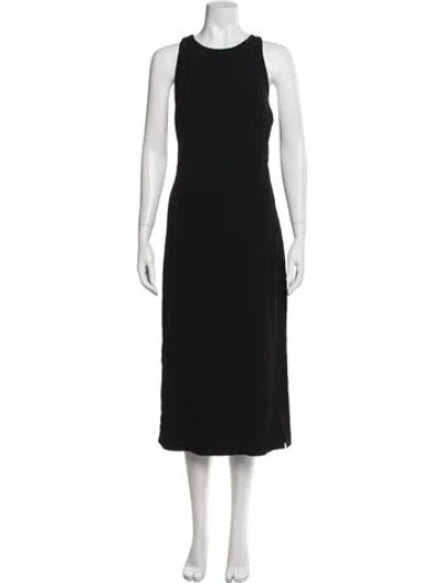Pre-owned Theory Scoop Neck Midi Length Dress In Black