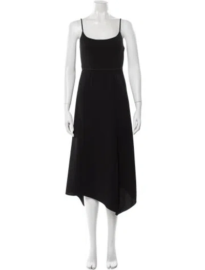 Pre-owned Theory Scoop Neck Midi Length Dress In Black