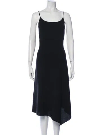 Pre-owned Theory Scoop Neck Midi Length Dress In Black