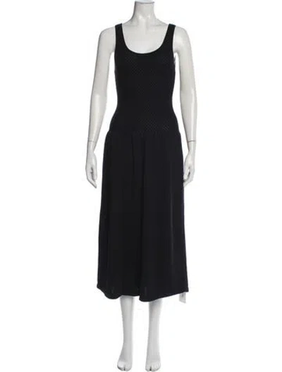 Pre-owned Theory Scoop Neck Midi Length Dress In Black
