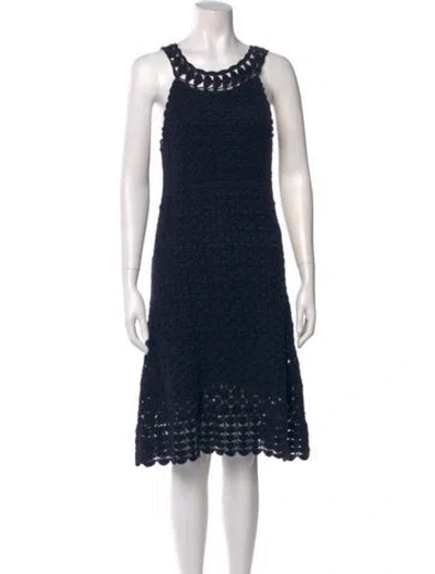 Pre-owned Theory Scoop Neck Midi Length Dress In Blue