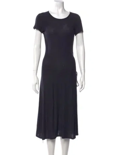 Pre-owned Theory Scoop Neck Midi Length Dress In Blue