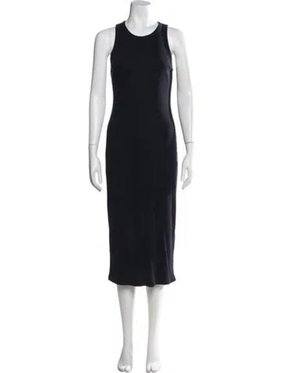Pre-owned Theory Scoop Neck Midi Length Dress In Blue