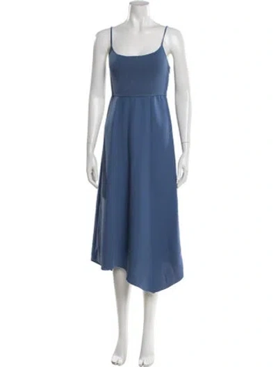 Pre-owned Theory Scoop Neck Midi Length Dress In Blue