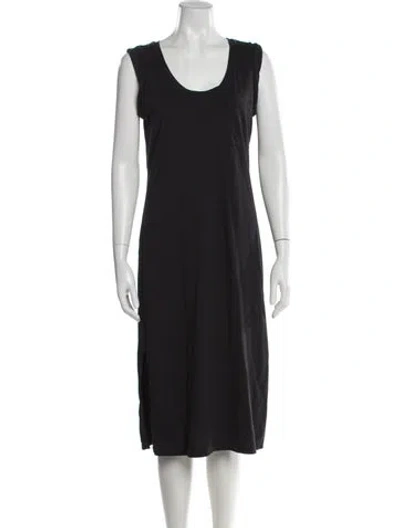 Pre-owned Theory Scoop Neck Midi Length Dress In Blue