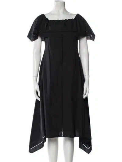 Pre-owned Theory Scoop Neck Midi Length Dress In Gray
