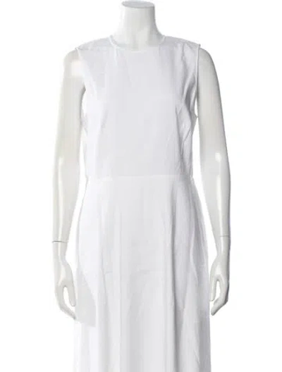 Pre-owned Theory Scoop Neck Midi Length Dress W/ Tags In White