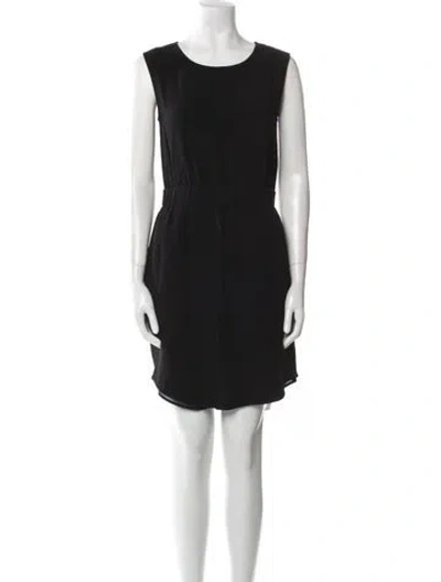 Pre-owned Theory Scoop Neck Mini Dress In Black