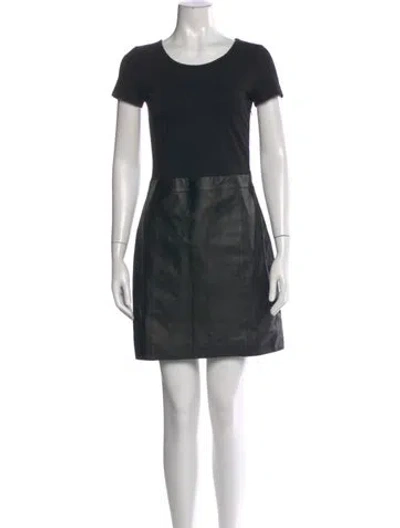 Pre-owned Theory Scoop Neck Mini Dress In Black