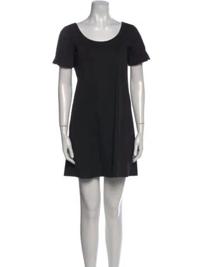 Pre-owned Theory Scoop Neck Mini Dress In Black