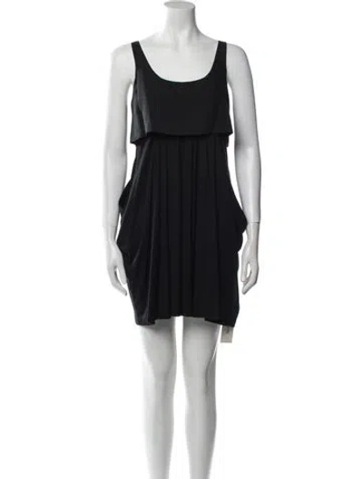 Pre-owned Theory Scoop Neck Mini Dress In Black