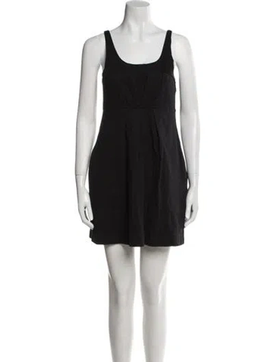 Pre-owned Theory Scoop Neck Mini Dress In Black