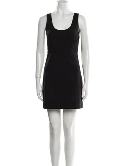 Pre-owned Theory Scoop Neck Mini Dress In Black