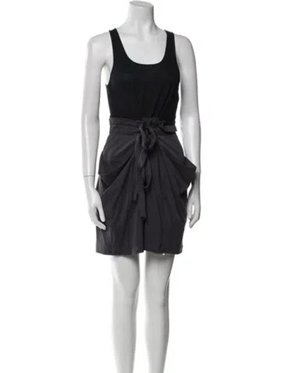 Pre-owned Theory Scoop Neck Mini Dress In Black