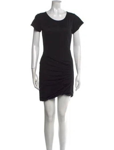 Pre-owned Theory Scoop Neck Mini Dress In Black