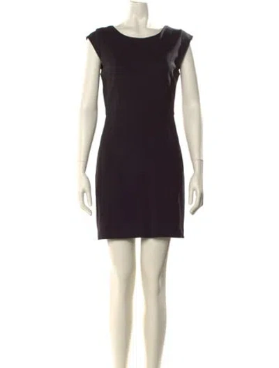 Pre-owned Theory Scoop Neck Mini Dress In Black