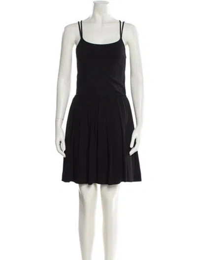 Pre-owned Theory Scoop Neck Mini Dress In Black