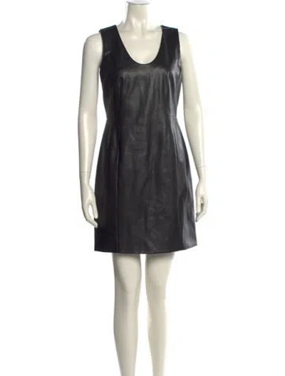 Pre-owned Theory Scoop Neck Mini Dress In Black