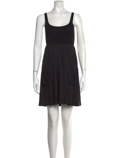 Pre-owned Theory Scoop Neck Mini Dress In Black