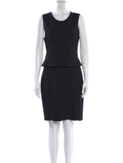 Pre-owned Theory Scoop Neck Mini Dress In Black