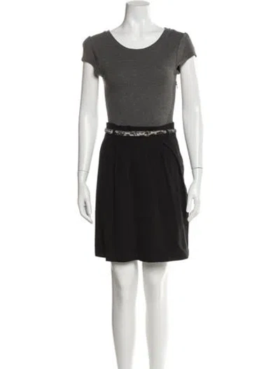 Pre-owned Theory Scoop Neck Mini Dress In Black