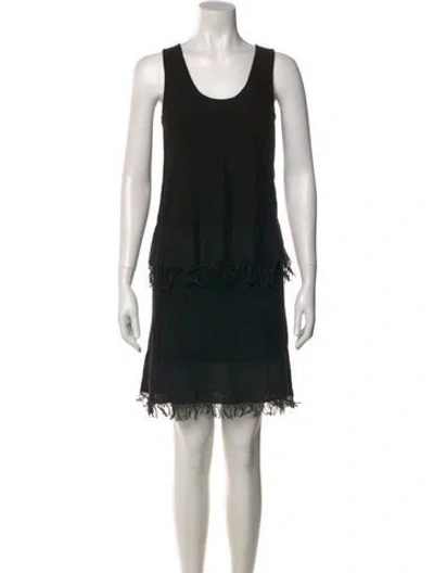 Pre-owned Theory Scoop Neck Mini Dress In Black