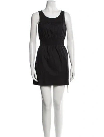 Pre-owned Theory Scoop Neck Mini Dress In Black