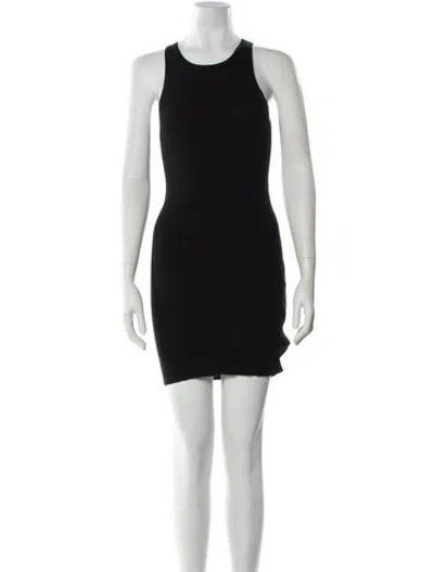 Pre-owned Theory Scoop Neck Mini Dress In Black
