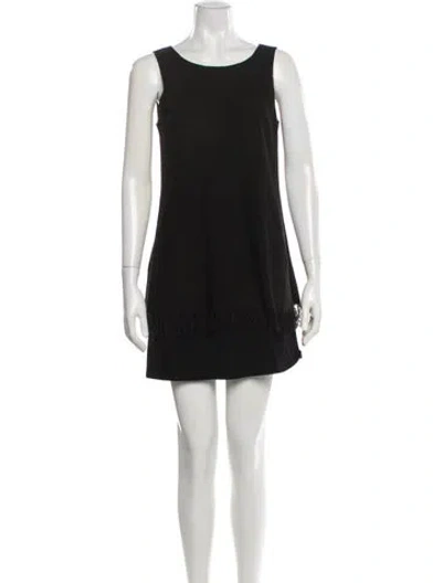 Pre-owned Theory Scoop Neck Mini Dress In Black