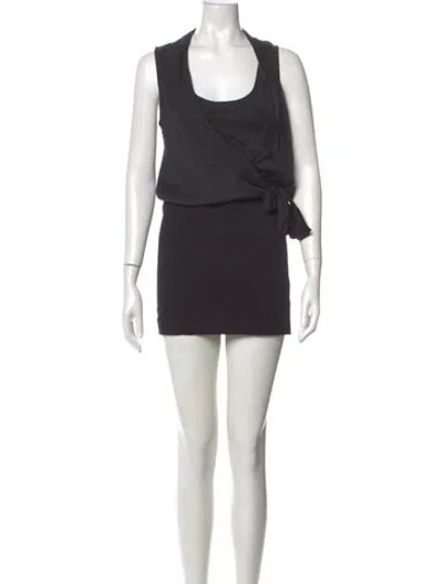 Pre-owned Theory Scoop Neck Mini Dress In Black