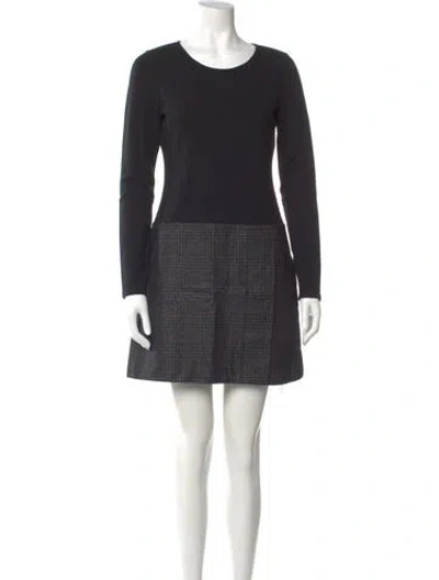 Pre-owned Theory Scoop Neck Mini Dress In Black