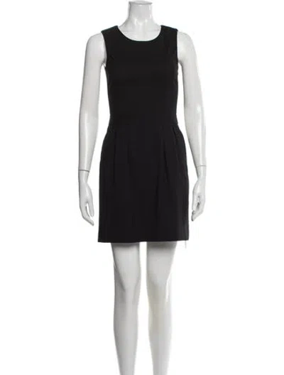 Pre-owned Theory Scoop Neck Mini Dress In Black
